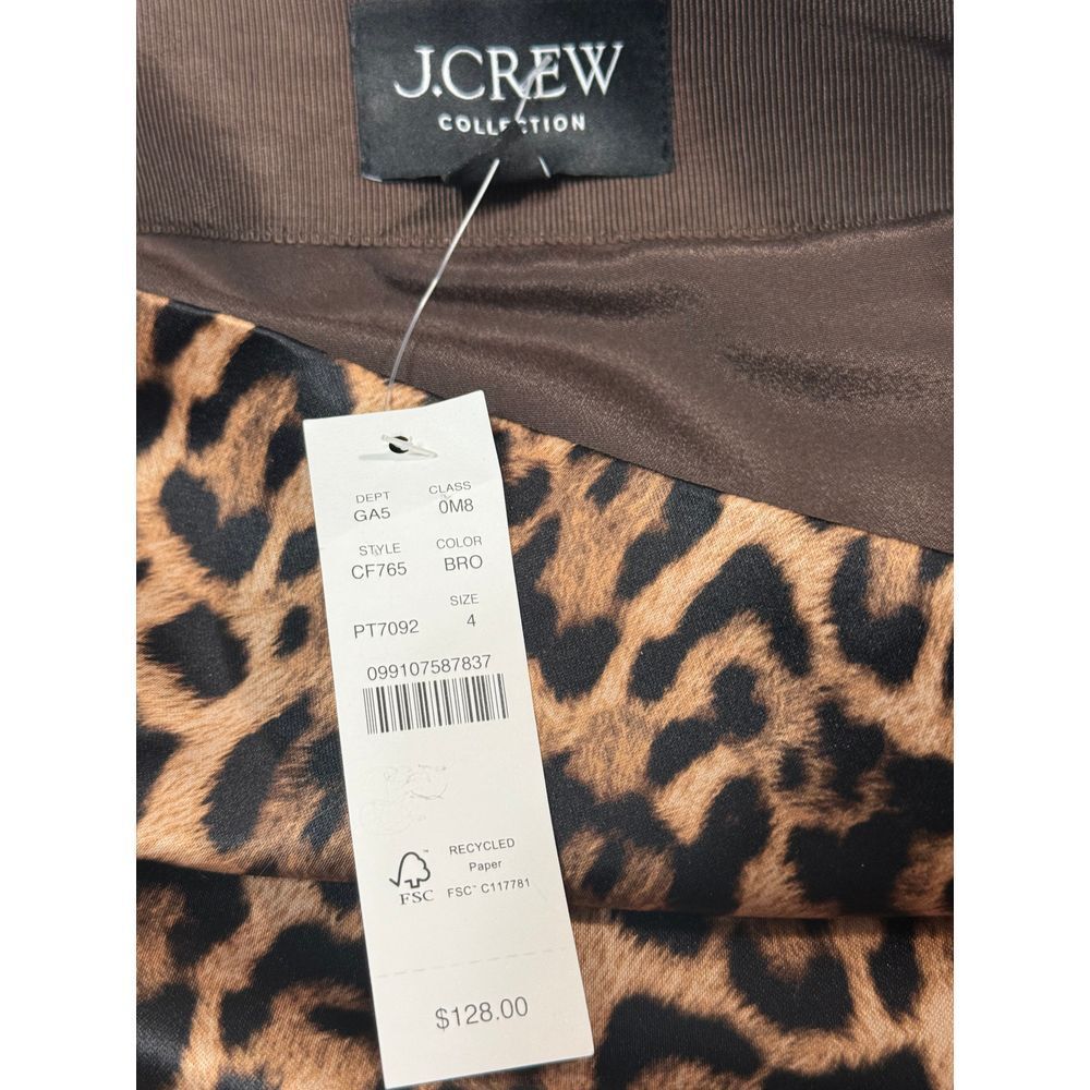NWT J. Crew Sz 4 Collection Leopard-print wrap skirt in Duchese Satin  $128 - Picture 4 of 11